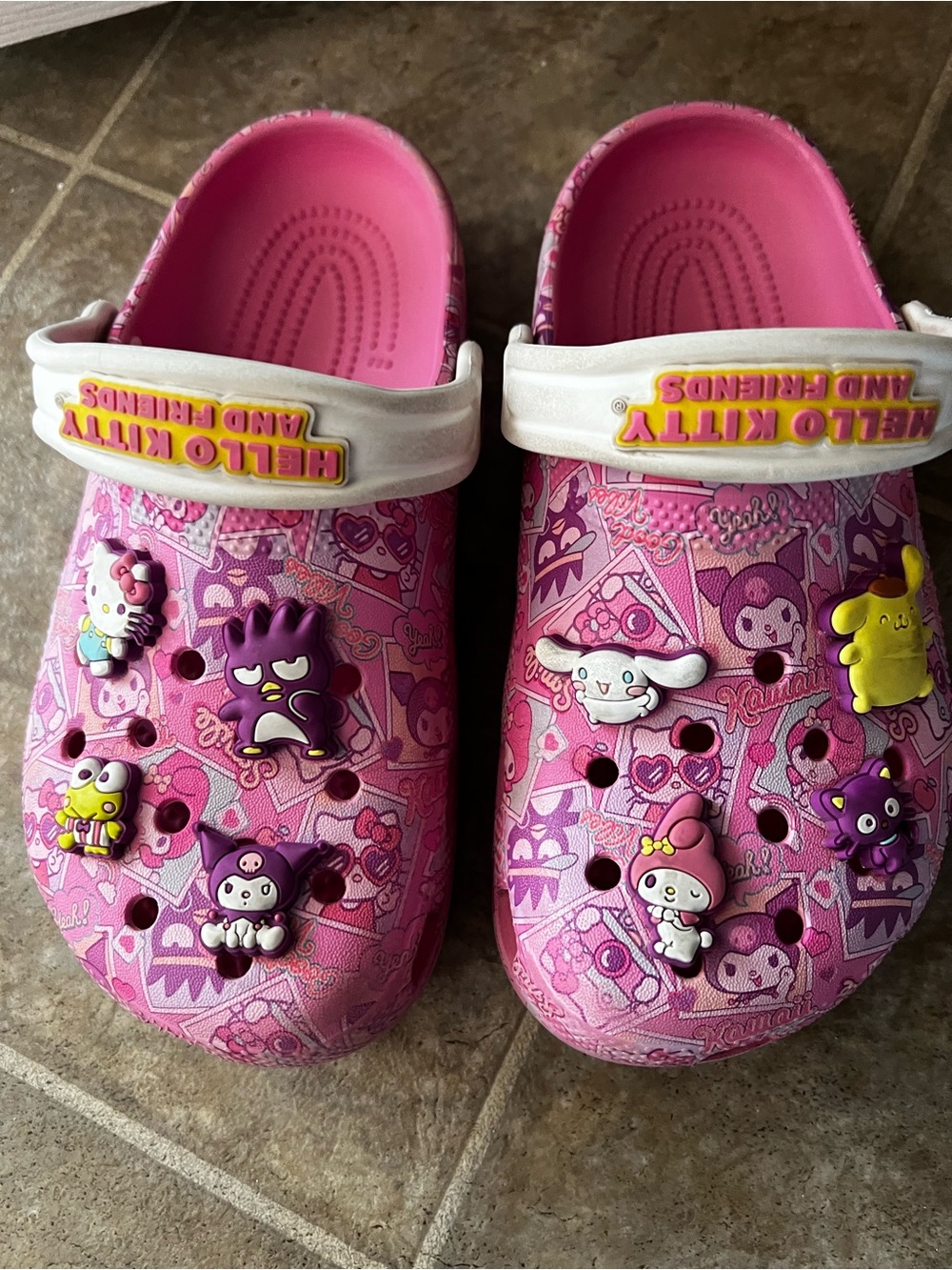 CROCS Kids Pink Hello Kitty & Friends Clog Sandals with Charms